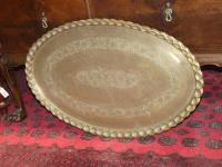 1076 · VERY LARGE BRASS TRAY W-102 CM