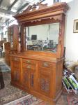 1097 · LARGE BLACKWOOD CARVED MIRROR