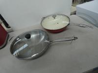 1160 · 2 LIDDED WOKS
