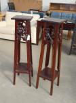 1184 · PAIR OF TEAK CARVED PALM STAND