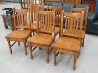1195 · 6 PINE DINING CHAIRS