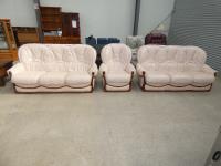 1208 · PALE PINK 3 PIECE LEATHER LOUN