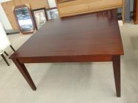 1231 · LARGE TEAK GLASS TOP DINING TA
