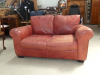 1248 · RUSTIC LEATHER 2 SEATER SOFA