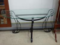 1255 · METAL BASE, GLASS TOP 1/2 ROUN