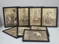 21 · 8 VINTAGE FRAMED SEPIA-TONE AR