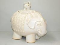 56 · LARGE CERAMIC LIDDED ELEPHANT
