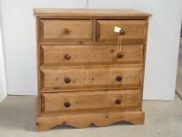 107 · PINE 5 DRAWER CHEST OF DRAWERS