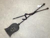 Cast Iron Fire Poker & A Coal