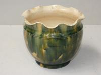 Drip Glazed Green Jardiniere W
