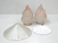 156 · 4 OLD GLASS LIGHT SHADES