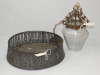 Pierced Metal & Cane Tray & A