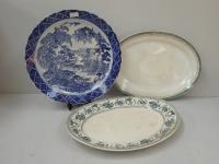 2 Large Oval Meat Platters & A