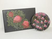 224 · 2 HANDPAINTED FLORAL TIMBER IT