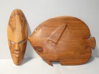 2 Timber Carvings (1 Ex-Vanuat