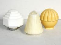 3 1950'S Glass Light Shades