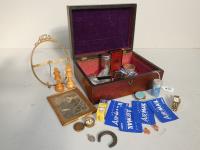279 · MAHOGANY LIFT TOP BOX OF CURIO