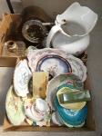319 · 3 BOXES OF CHINA, CLOCKS & FIG