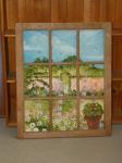 Painted Garden Scene In Rustic