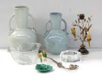 391 · BOX OF CRYSTAL, BIRD, CANDLEST