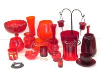 393 · 2 BOXES OF RUBY GLASS