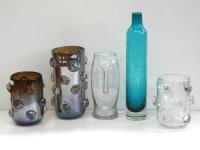 451 · 5 CONTEMPORARY GLASS VASES