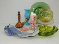 2 Boxes Of Vintage Glass, Vase