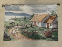 AN IRISH TAPESTRY HANGING OF A