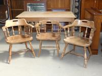 3 Turned Timber Tub Chairs